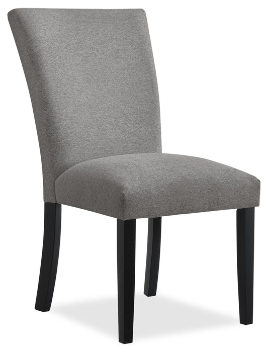 Burk 7pc Dining Set with Table & 6 Chairs, Resin Marble-Look Top, 72\"W - Black/Grey