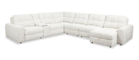 Scott Living Elevate Modular 7-Piece Right-Facing Chenille Fabric Sectional with Power Reclining - Beige 