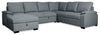 Chelsea 4-Piece Left-Facing Linen-look Fabric Sleeper Sectional with Storage Chaise - Grey