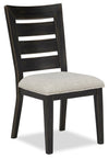 Logan Dining Chair with Polyester Fabric, Ladder-Back - Black