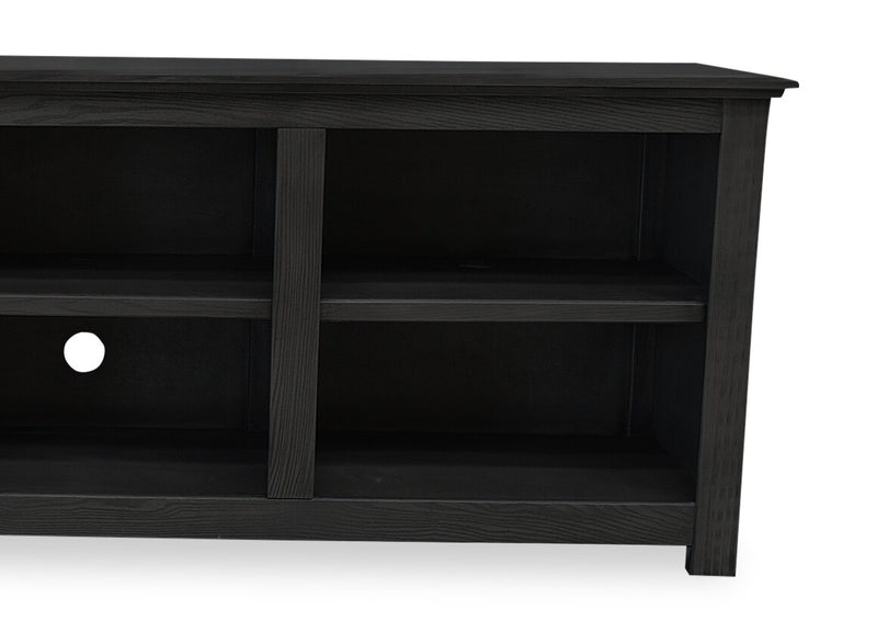 Stanley 60\" Pine TV Stand with Storage & Cable Management for TVs up to  65\"- Black