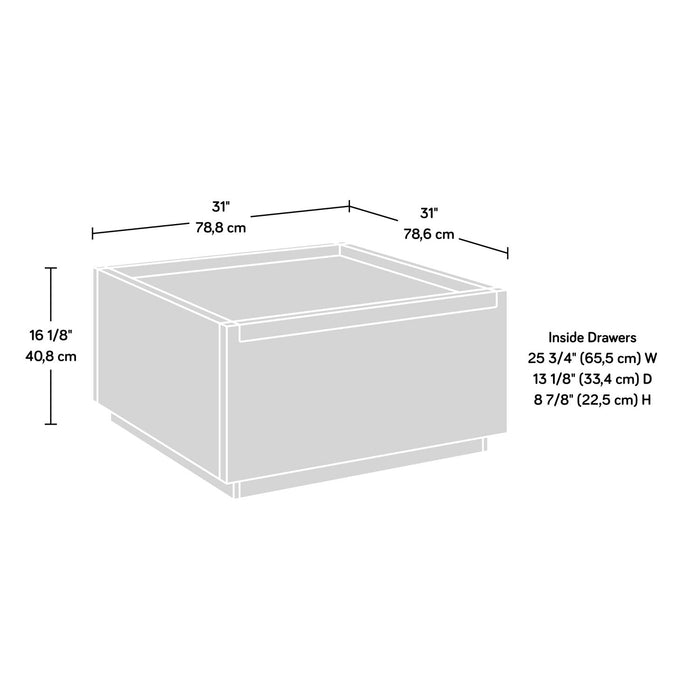 Benson 31” Modern Coffee Table with Storage - Dark Brown and Grey