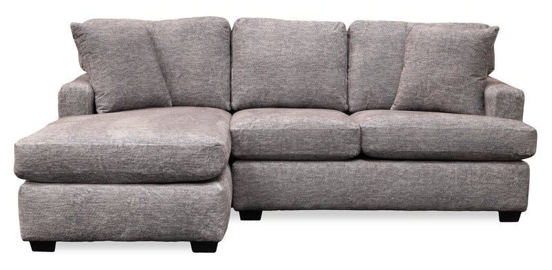 Made in Canada Luxe 2-Piece Left-Facing Fabric Sectional with Removable Cushions - Zaftig Dove Grey