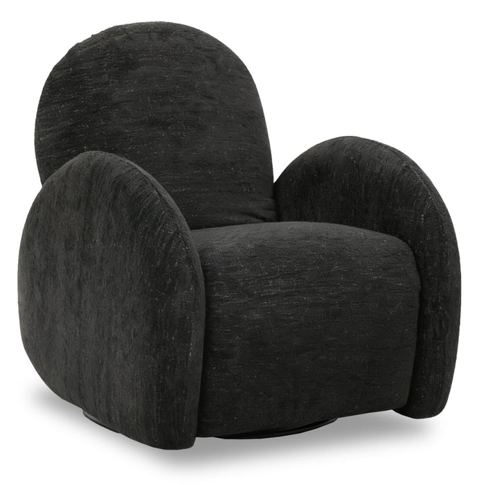 Shay 33\" Chenille Fabric Swivel Glider Reclining Accent Chair - Ebony