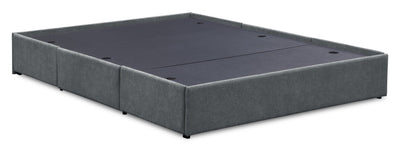 Amos Charcoal Upholstered Storage Bed Base - King | Base de lit de rangement rembourrée Amos anthracite - format très grand lit