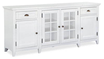Wesley 70" Traditional TV Stand with Storage and Cable Management for TVs up to 75" - Chalk White | Meuble pour téléviseur traditionnel Wesley de 70 po avec rangement et système de gestion des câbles