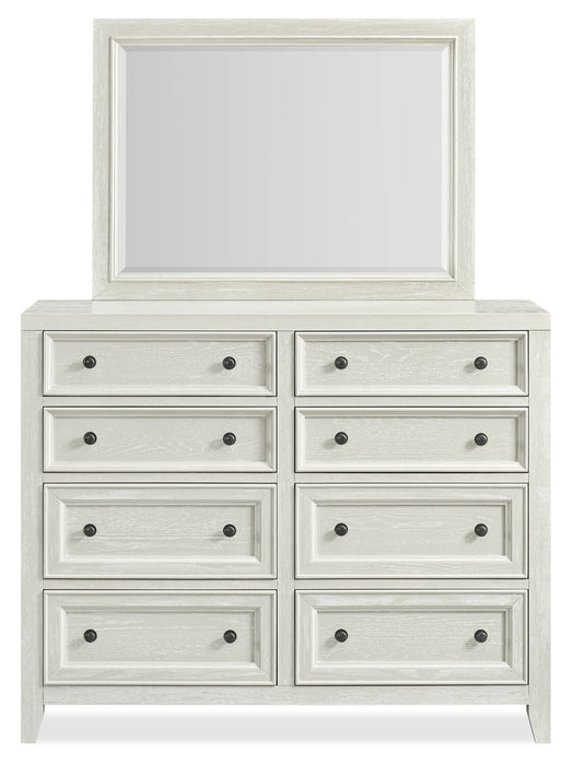 Casa 6pc Bedroom Set with Bed, Dresser, Mirror & Nightstand, White - Queen Size