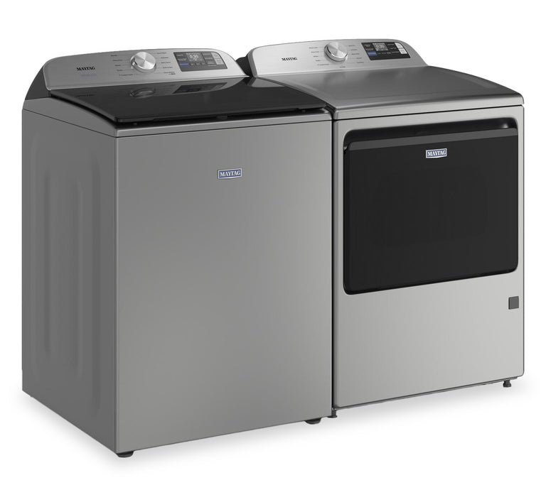 Maytag 6.0 Cu. Ft. Smart Top-Load Washer and 7.4 Cu. Ft. Electric Dryer - Radiant Silver