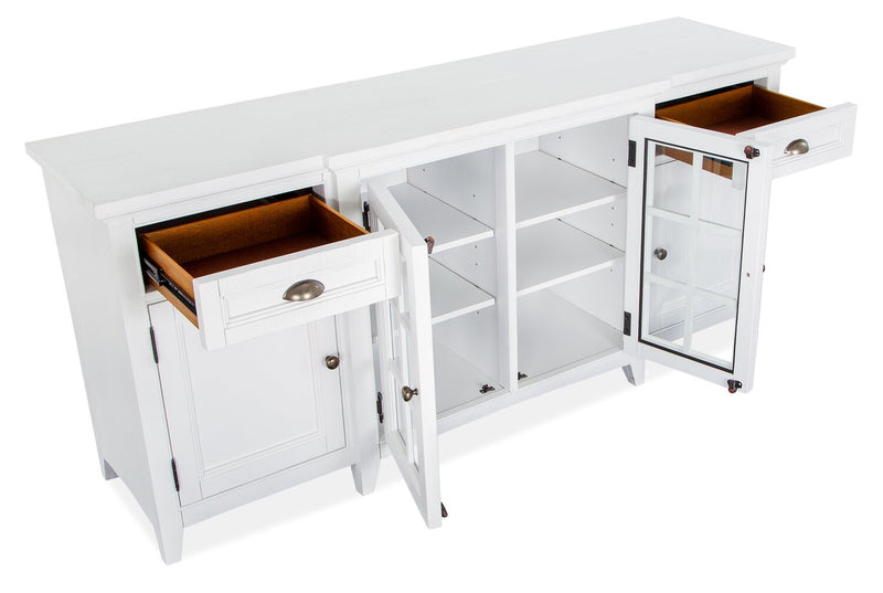 Wesley 70\" Traditional TV Stand with Storage and Cable Management for TVs up to 75\" - Chalk White