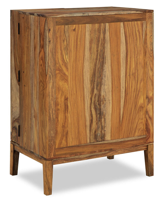 Indie Dining Server with Storage & Built-In Wine Rack, 32\"W - Distressed Brown