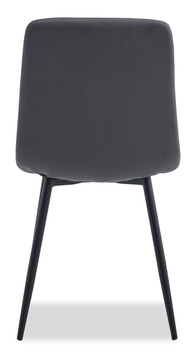 Arlo Dining Chair with Cushion Fabric Tufted Seat & Back, Metal – Charcoal