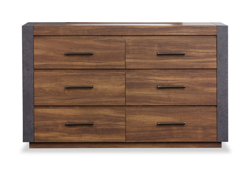 Scott Living Dante Bedroom 6-Drawer Dresser, 60"W x 36"H - Brown 