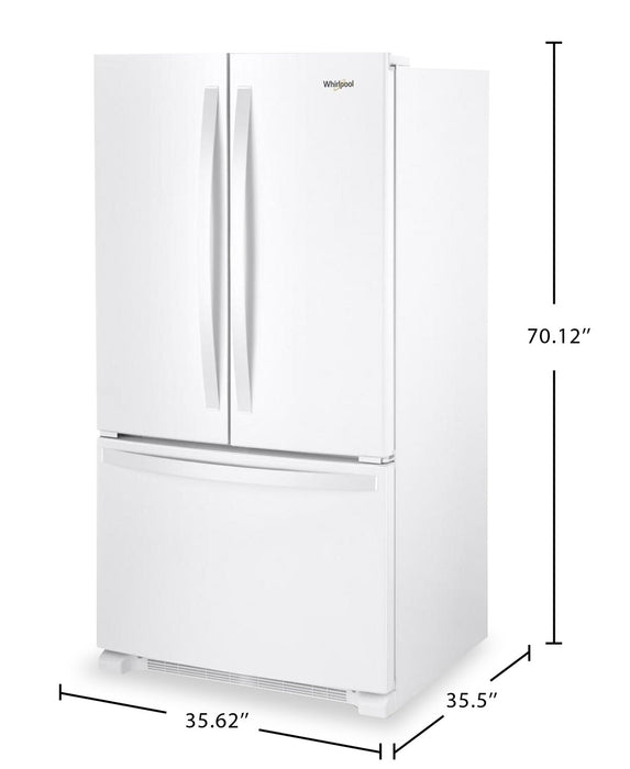 Whirlpool 36\" 25.2 Cu. Ft. French-Door Refrigerator - White - WRFF3036RW