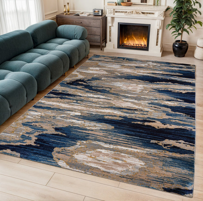 Samantha Multi-Coloured Contemporary Area Rug – 5'3\" x 7'5\" 