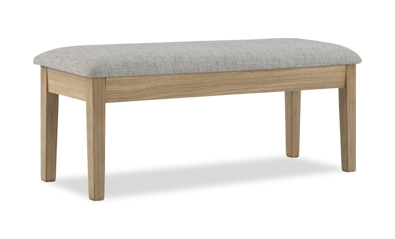 Cove Dining Bench with Cushion Fabric Seat, Lift Top Storage, 46\"W - Natural/Grey