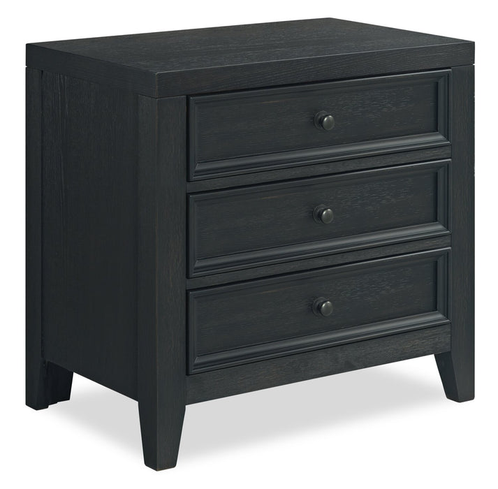 Casa 6pc Bedroom Set with Bed, Dresser, Mirror & Nightstand, Black - Queen Size