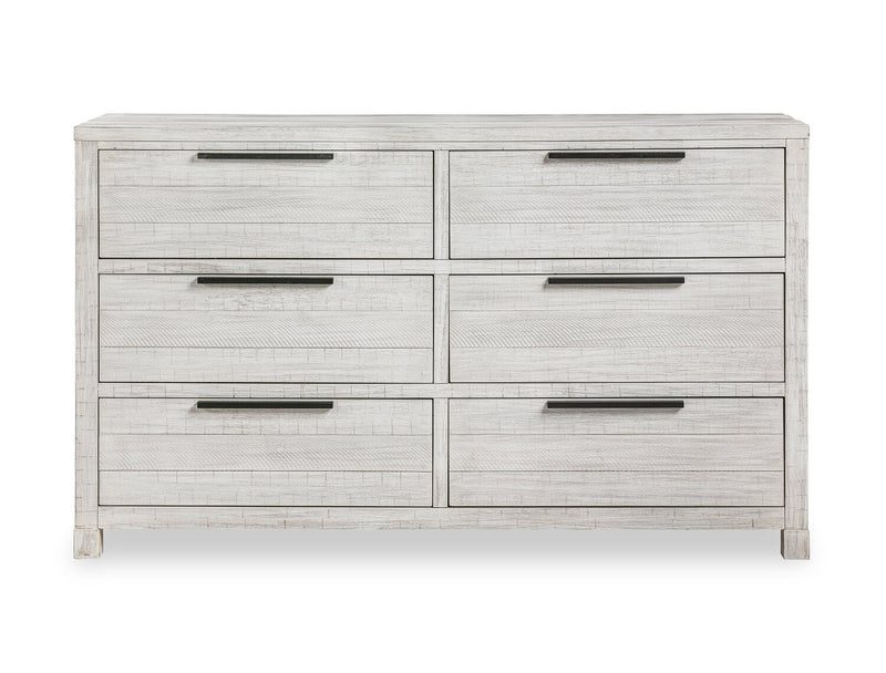Haven 5pc Bedroom Set with Panel Bed, Dresser & Mirror, White - King Size
