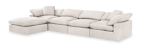 Eclipse 5-Piece Linen-Look Fabric Modular Sectional with Ottoman - Linen 