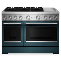KitchenAid 6.3 Cu. Ft. 6 Burner Dual Fuel Range with Griddle – Agave - KFDD948SAG