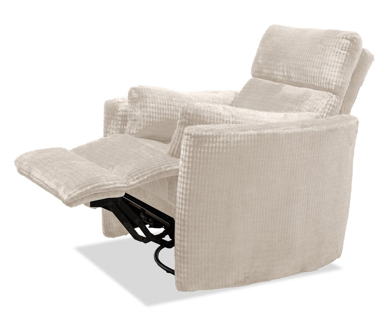Remi 38\" Fabric Swivel Glider Power Reclining Chair with USB ports – Taupe
