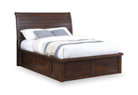 Sonoma Platform Two-Sided Storage Bed with Headboard & Frame, Mango Brown - Full Size 