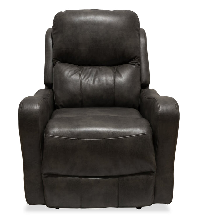 Elli 32\" Faux Leather Swivel Glider Power Reclining Chair – Grey 