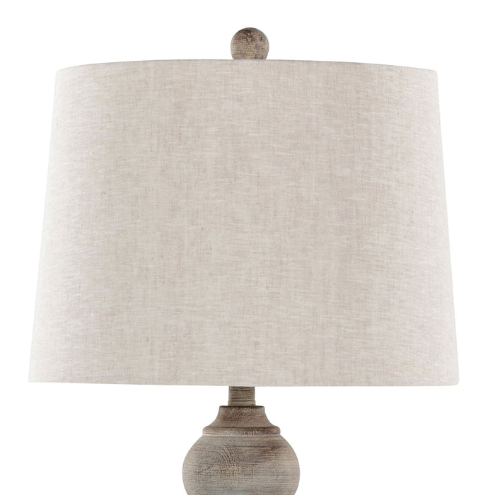 Orson 32\" Farmhouse Table Lamp with Oat Linen Shade - Grey