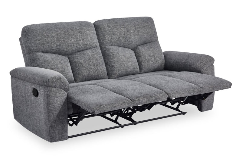 Blake 76.8\" Chenille Fabric Manual Reclining Sofa – Grey 