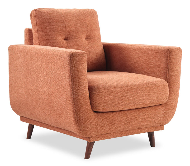 Cosmo 34\" Fabric Chair with Tufted Back Cushion - Orange