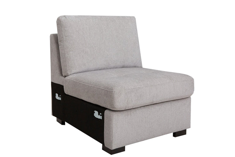 Vault 3-Piece Left-Facing Sectional with Storage Chaise and Two Storage Chairs - Grey