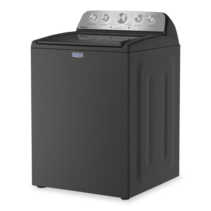 Maytag 5.5 Cu Ft. Top Load Impeller Washer with Pet Pro Option and 7.0 Cu Ft. Gas Dryer – Volcano Black