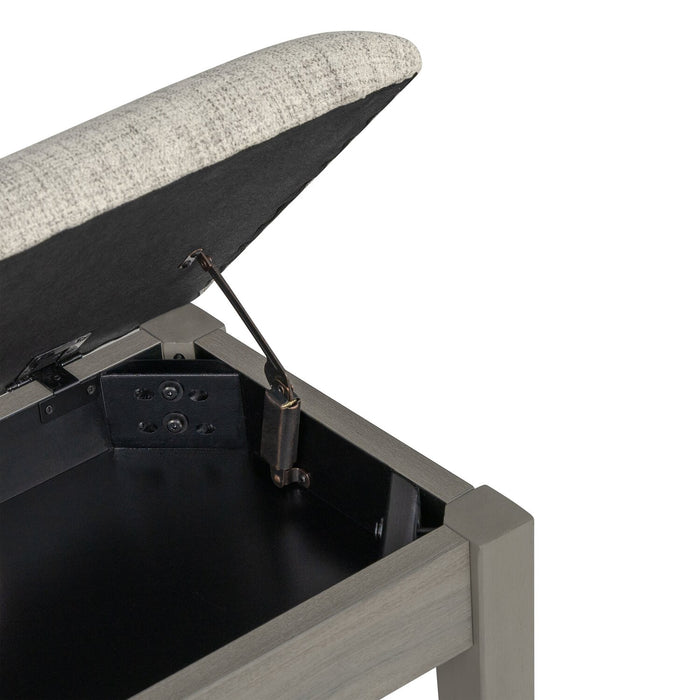 Cove Dining Bench with Cushion Fabric Seat, Lift Top Storage, 46\"W - Grey