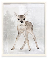 Baby Dear Framed Artwork with Linen Finish - 17