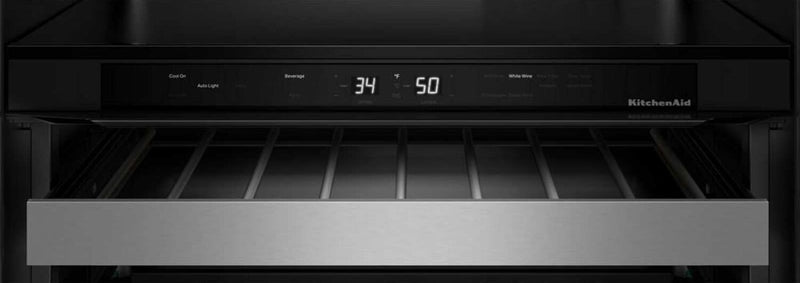 KitchenAid 24\" Beverage Centre with Wood-Front Racks – Black Ore - KUBR524SBE