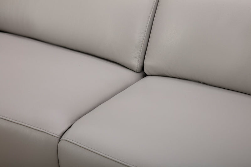 Riviera Top-Grain Genuine Leather Power Reclining Loveseat - Light Grey