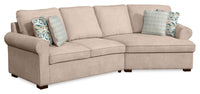 Scott Living Haven 2-Piece Right-Facing Chenille Fabric Cuddler Sectional - Taupe 