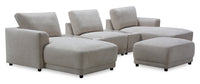 Voyage Modular 6-Piece Left-Facing Fabric Sectional with Console and Ottoman – Taupe