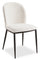 Ace Dining Chair with Linen-Look Fabric, Metal - Ivory