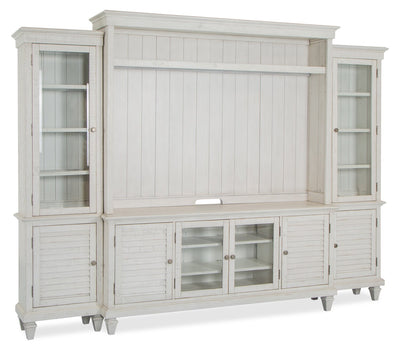 Baron 114" Rustic 4-Piece Pine Entertainment Centre with Storage and Cable Management for TVs up to 70” | Meuble audio-vidéo rustique Baron 4 pièces de 114 po en pin avec rangement et système de gestion des câbles