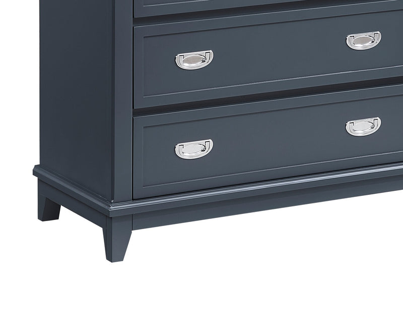 Quinn Bedroom Chest of Drawers, 5-Drawer, 36.5\"W x 48.5\"H - Blue