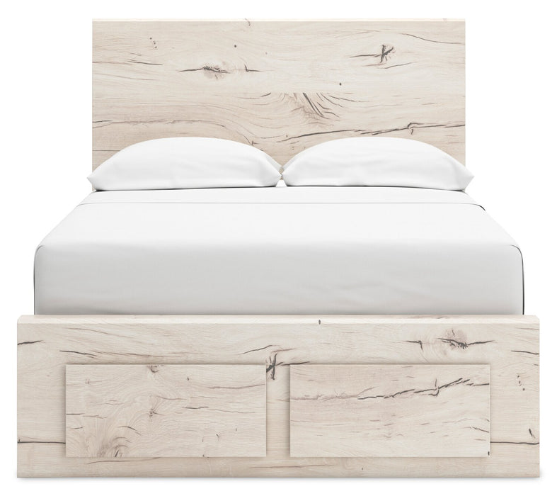 Derekson 6pc Bedroom Set with Storage Bed, Dresser, Mirror & Nightstand, Rustic White - Full Size