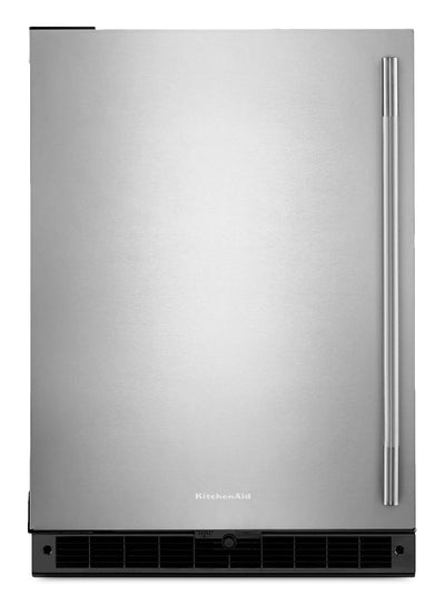 KitchenAid 24" Panel-Ready Undercounter Refrigerator – Black and Stainless Steel - KURL124SSB | Réfrigérateur KitchenAid de 24 po sous le comptoir à panneau personnalisable - noir et acier inoxydable - KURL124SSB