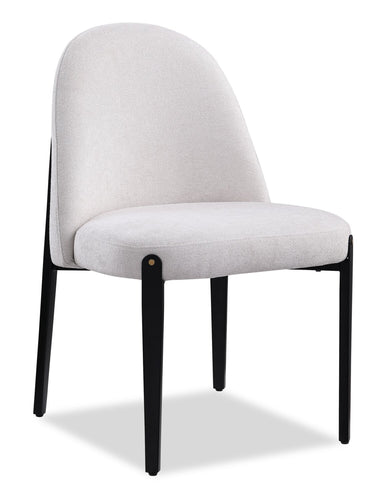 Kort & Co. Capri Dining Chair with Linen-Look Fabric, Metal - Beige 