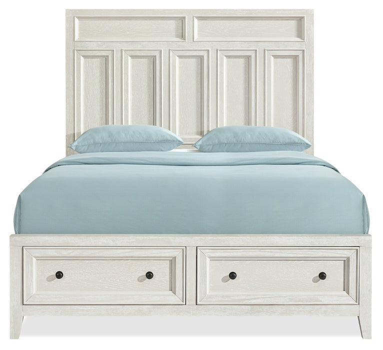 Casa 6pc Bedroom Set with Bed, Dresser, Mirror & Nightstand, White - Queen Size