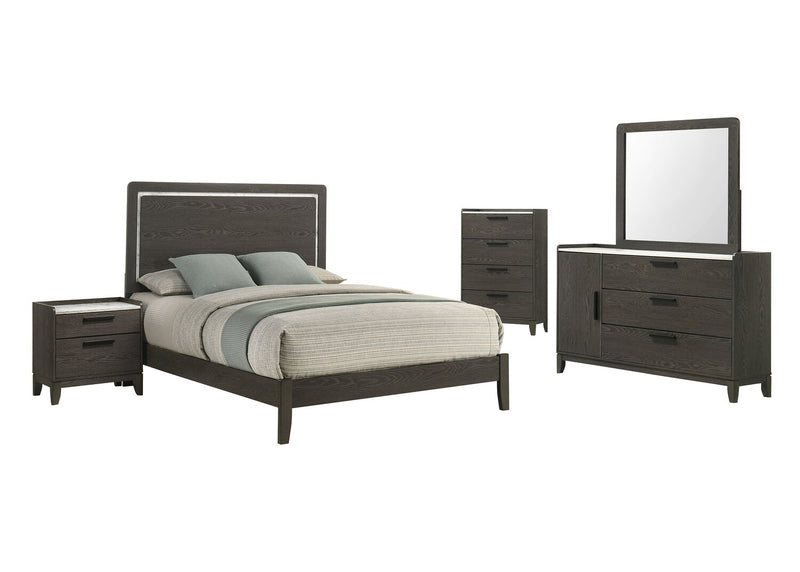 Sable Bedside 2-Drawer Nightstand, 24\"W x 24\"H - Dark Grey