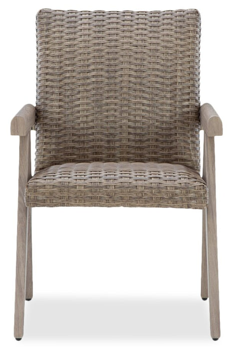 Muskoka 7-Piece Outdoor Patio Set with Dining Table & 6 Chairs - Resin Wicker, Aluminum - Beige