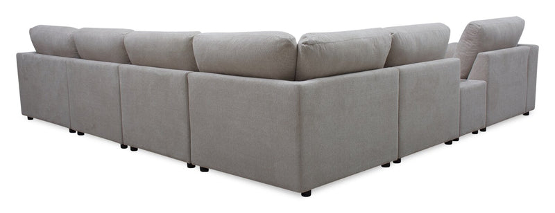 Voyage Modular 7-Piece Right-Facing Fabric Sectional with Console and Removable Back Cushions – Taupe