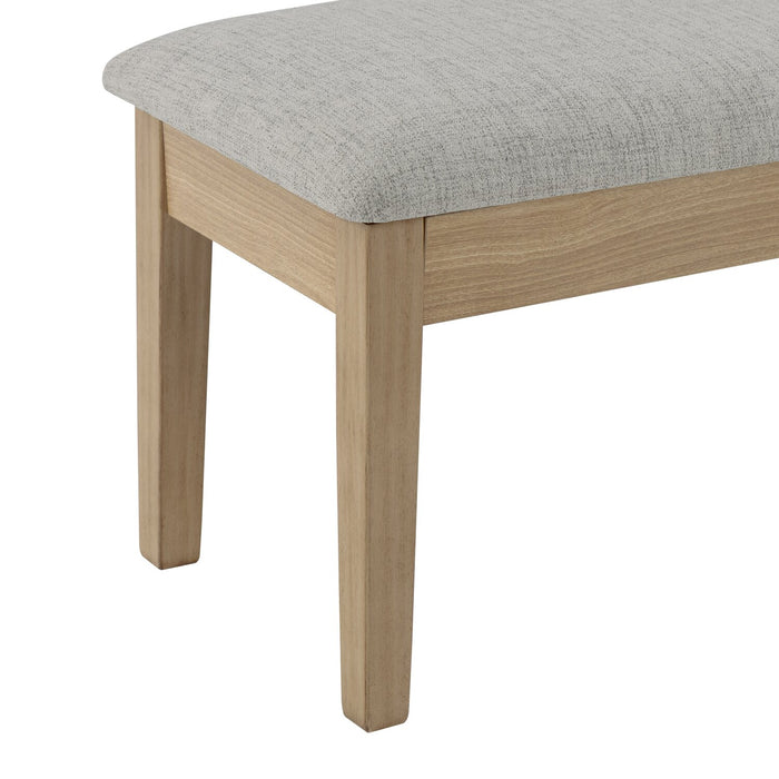 Cove Dining Bench with Cushion Fabric Seat, Lift Top Storage, 46\"W - Natural/Grey