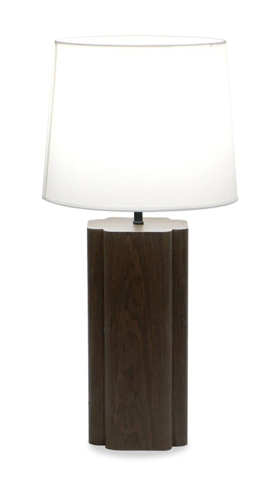 Wren 28.7\" Table Lamp with Linen Shade – Dark Walnut 
