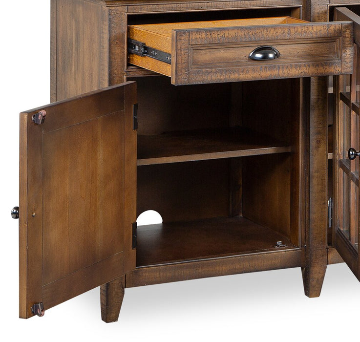 Wesley 80\" Traditional TV Stand with Storage and Cable Management for TVs up to 85\" - Toasted Nutmeg